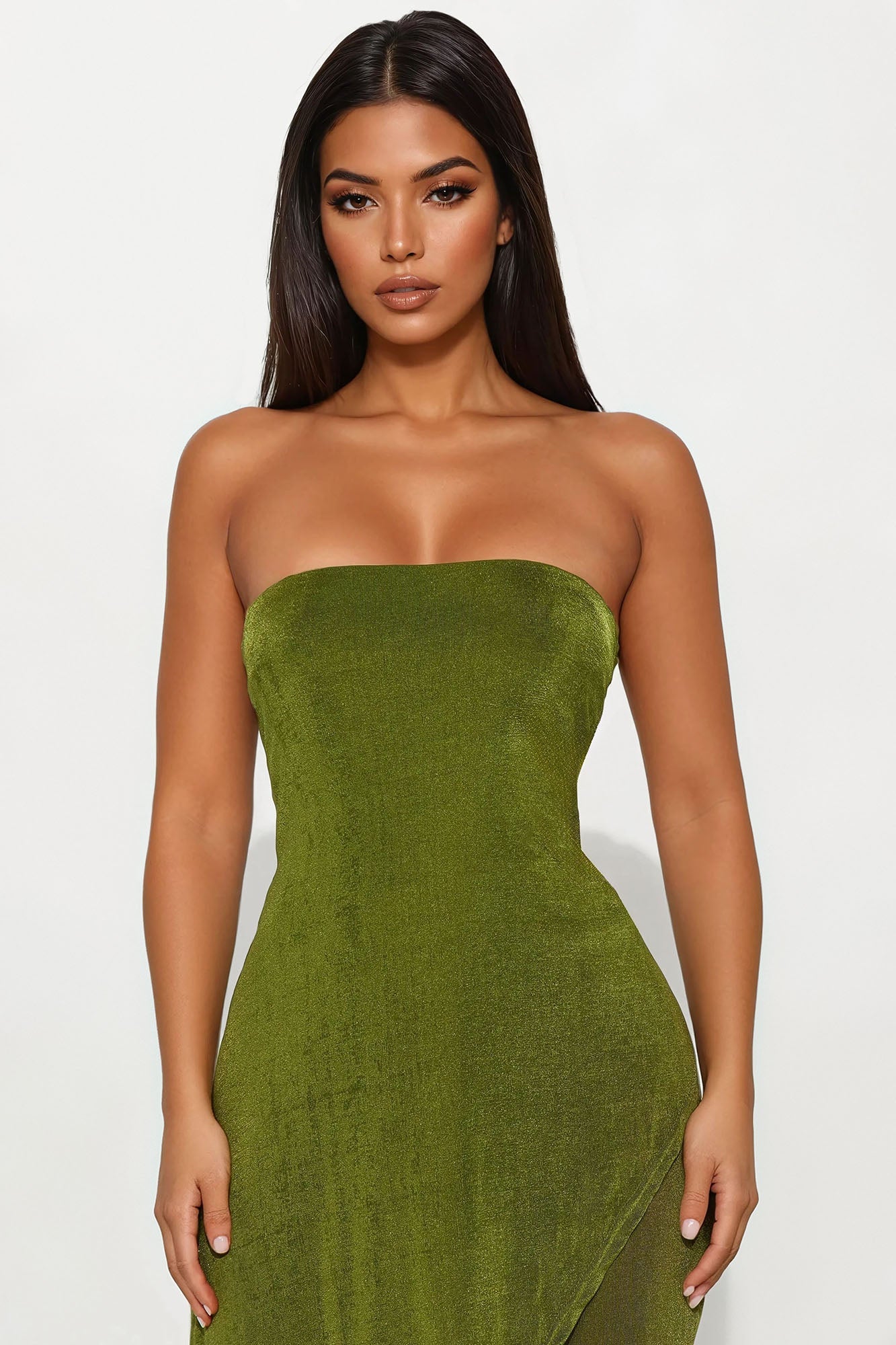 Lea Asymmetrical Top And Pant Set - Olive