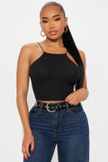 Vivienne Ribbed High Neck Top - Black