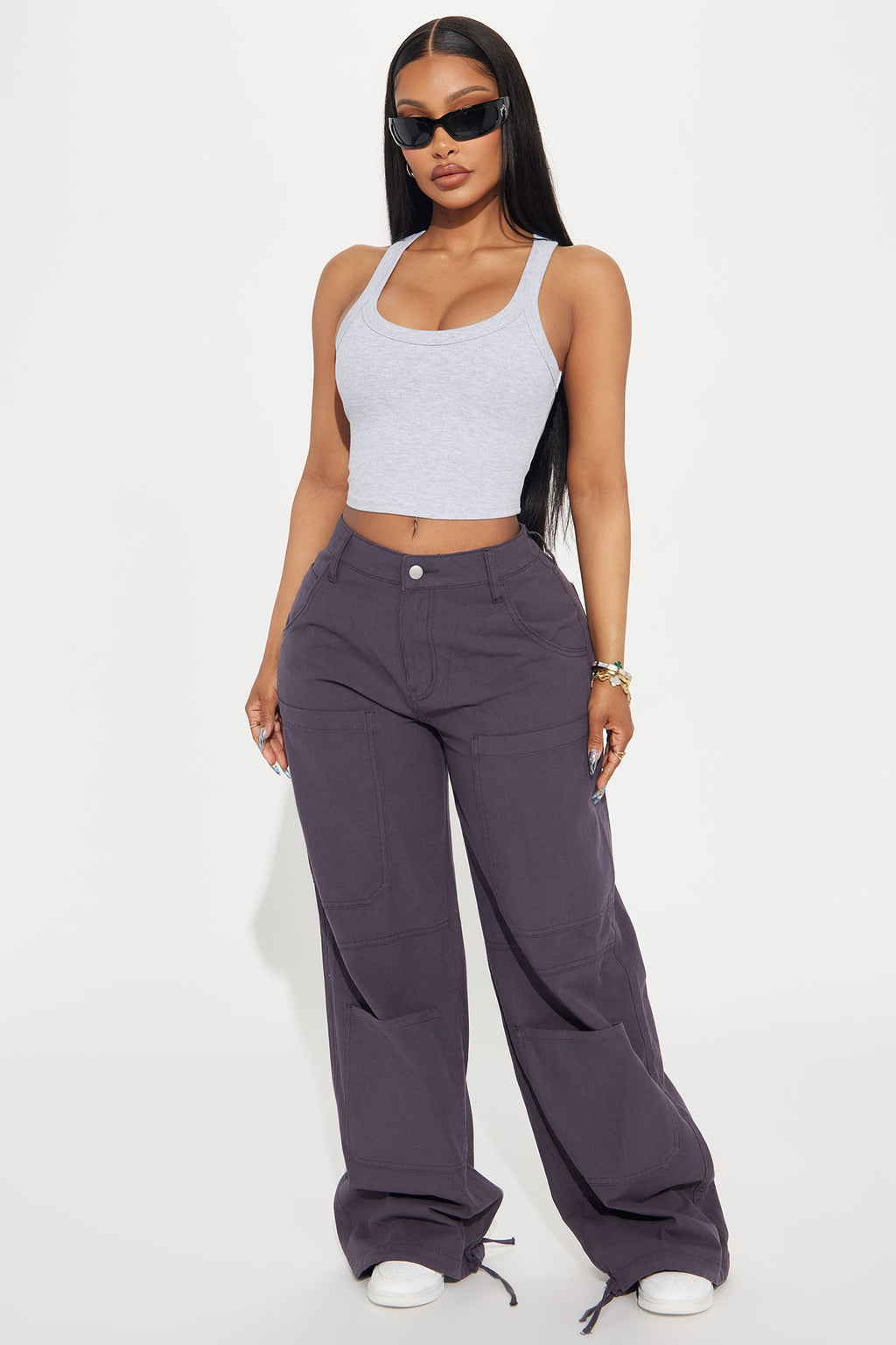 Teresa Scoop Neck Tank Top - Heather Grey