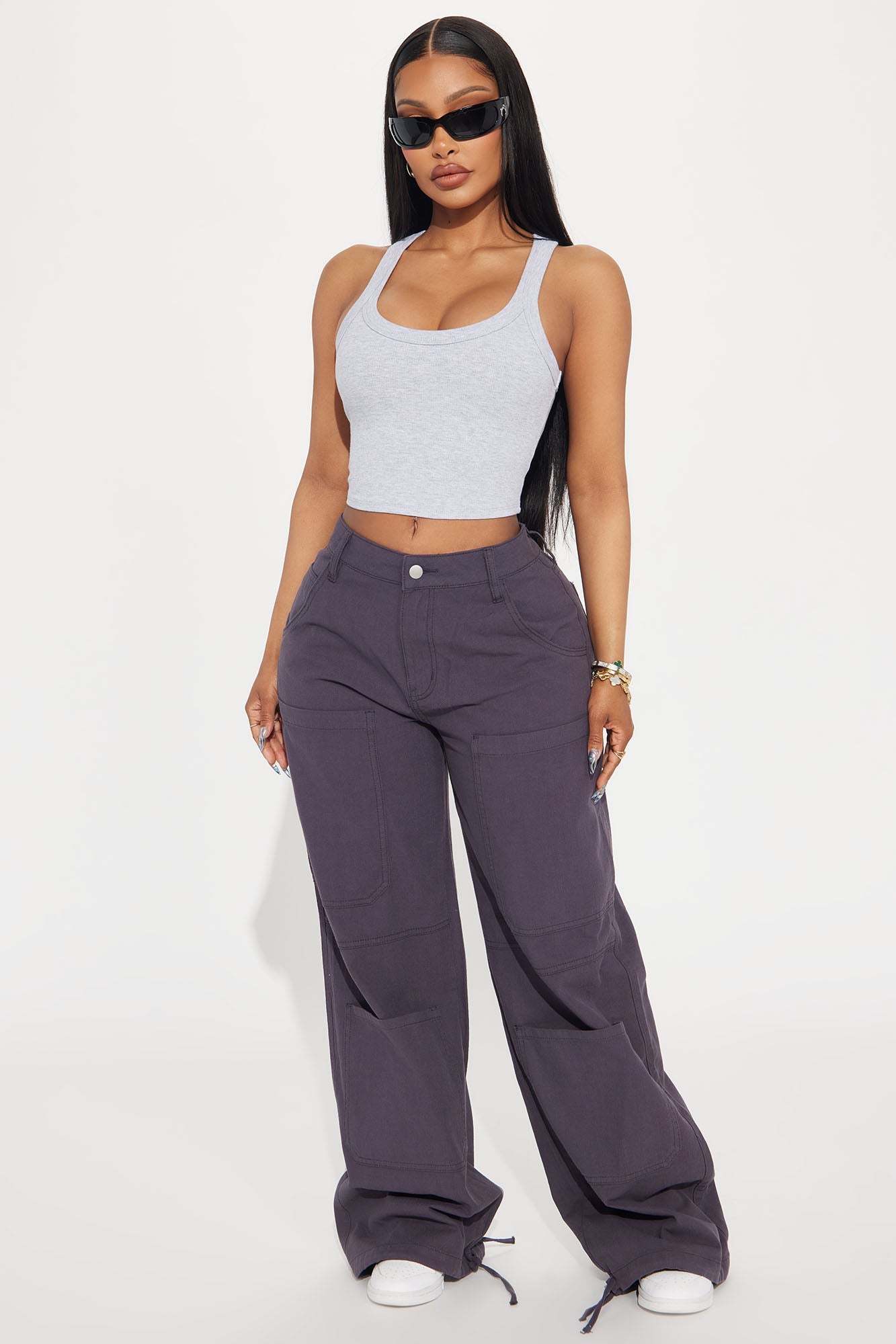 Teresa Scoop Neck Tank Top - Heather Grey