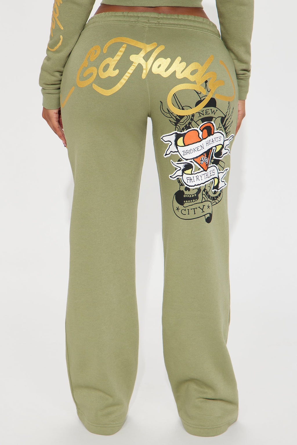 Ed Hardy Broken Hearts Pant - Sage