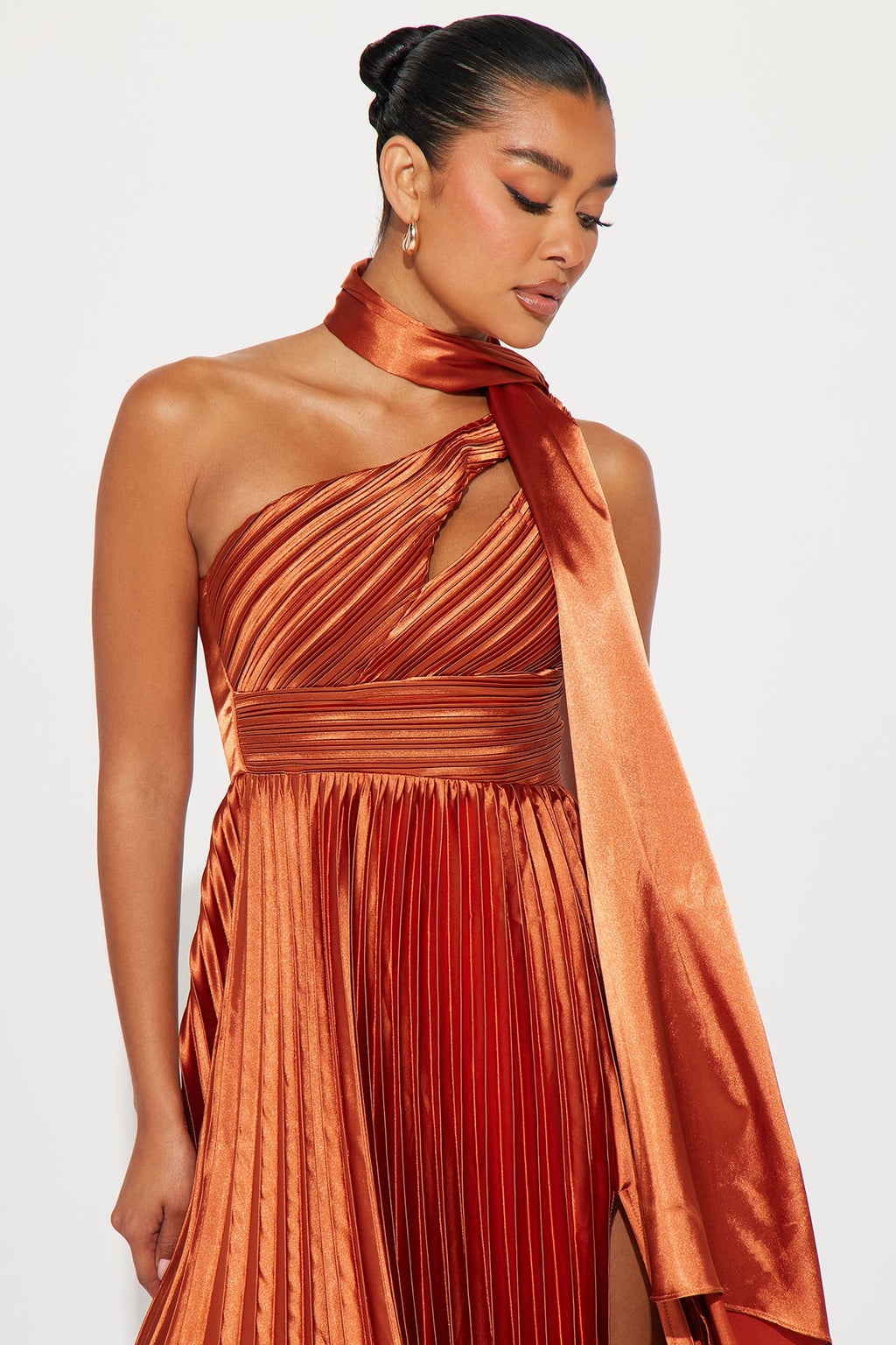 Unforgettable Night Satin Gown - Cognac