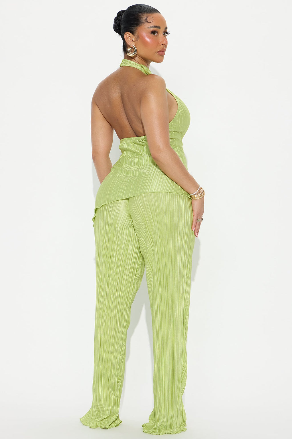 Lily Halter Top Pant Set - Green