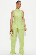 Lily Halter Top Pant Set - Green