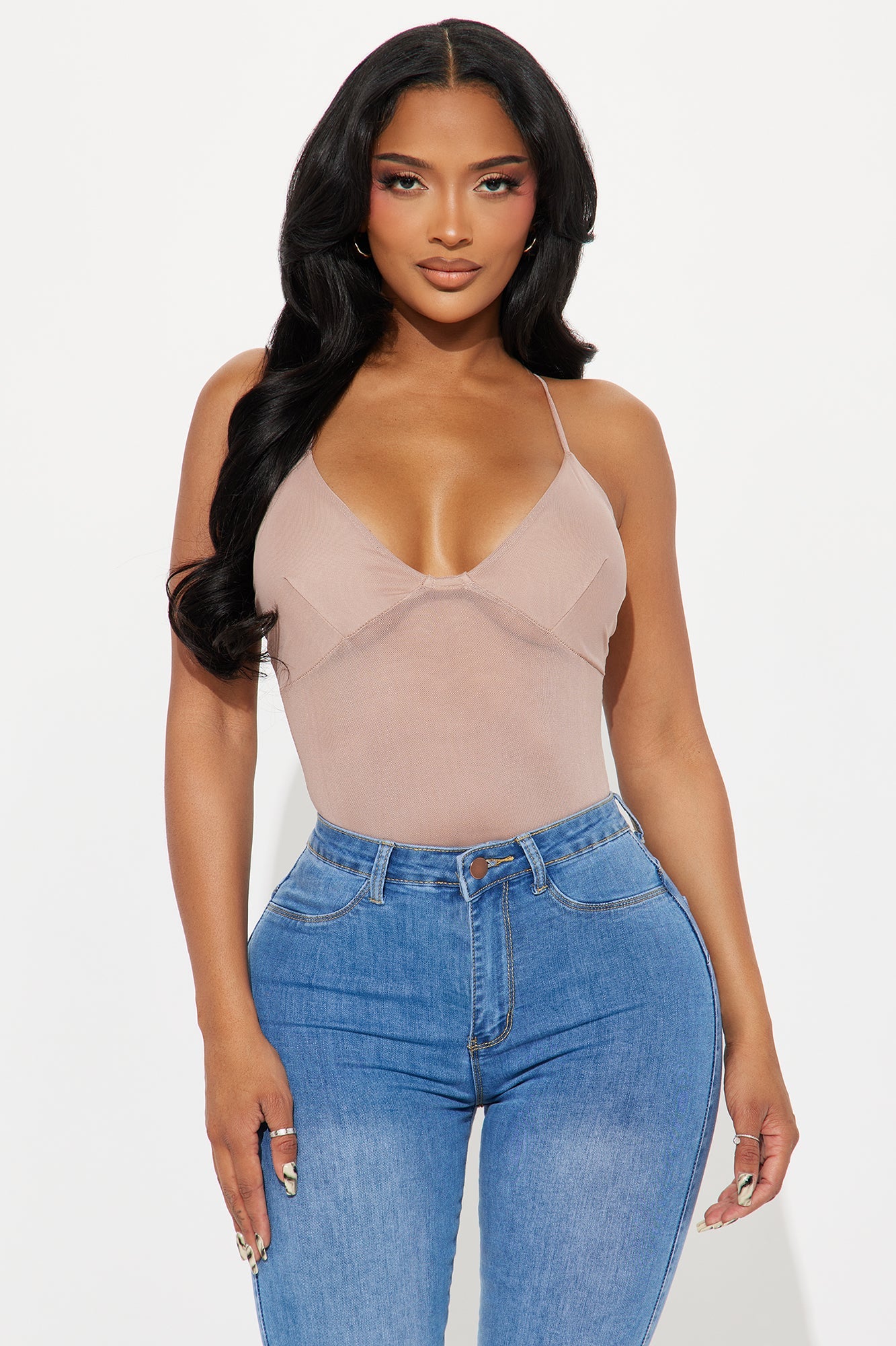 Step Out Mesh Bodysuit - Mocha