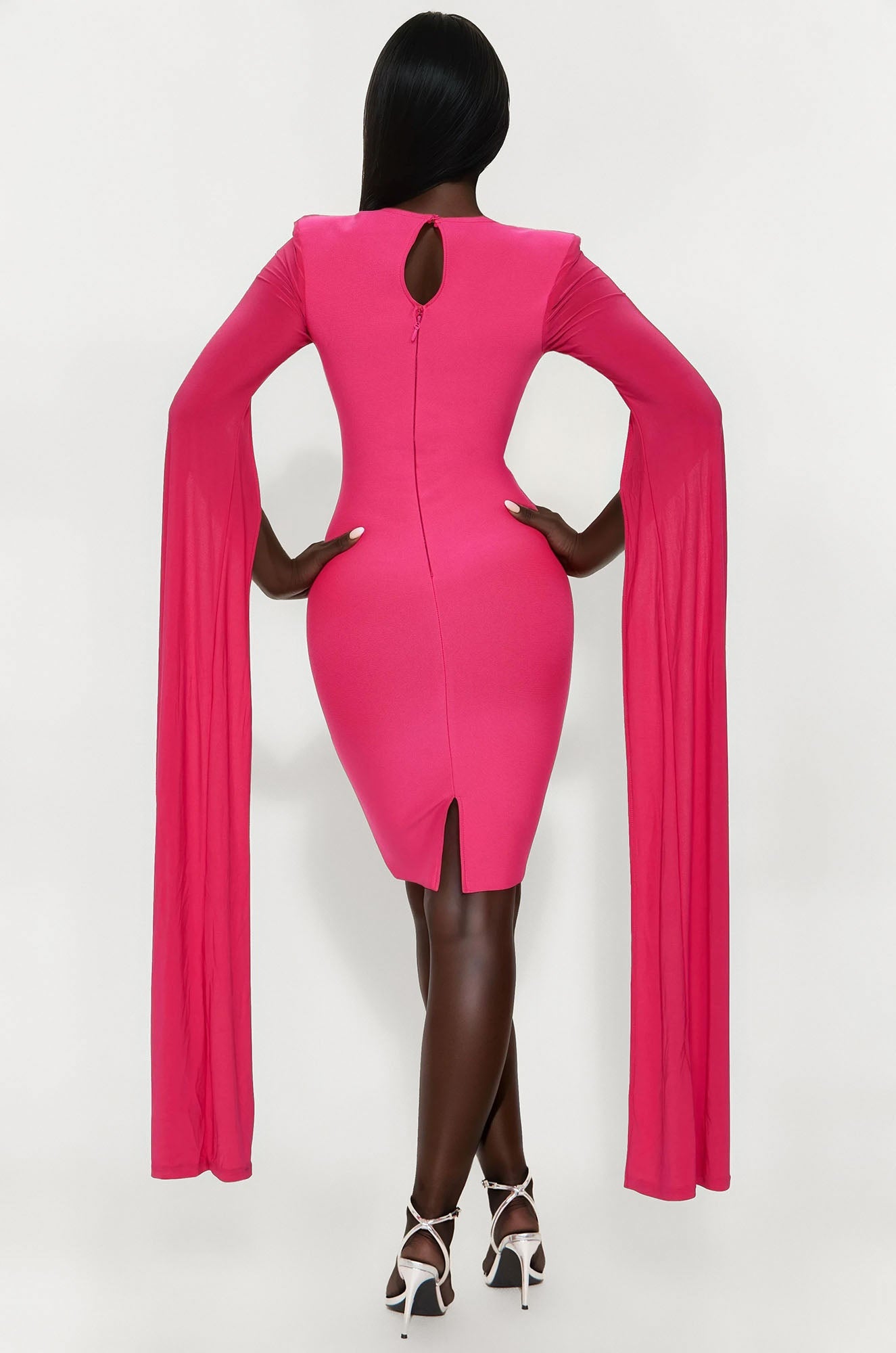 Mindset Is Everything Bandage Midi Dress - Hot Pink
