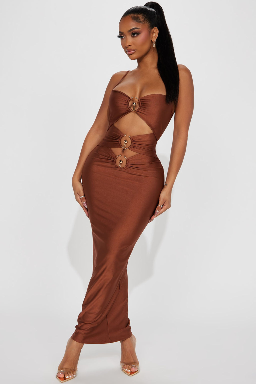 Say Nothing Sleeveless Maxi Dress - Brown