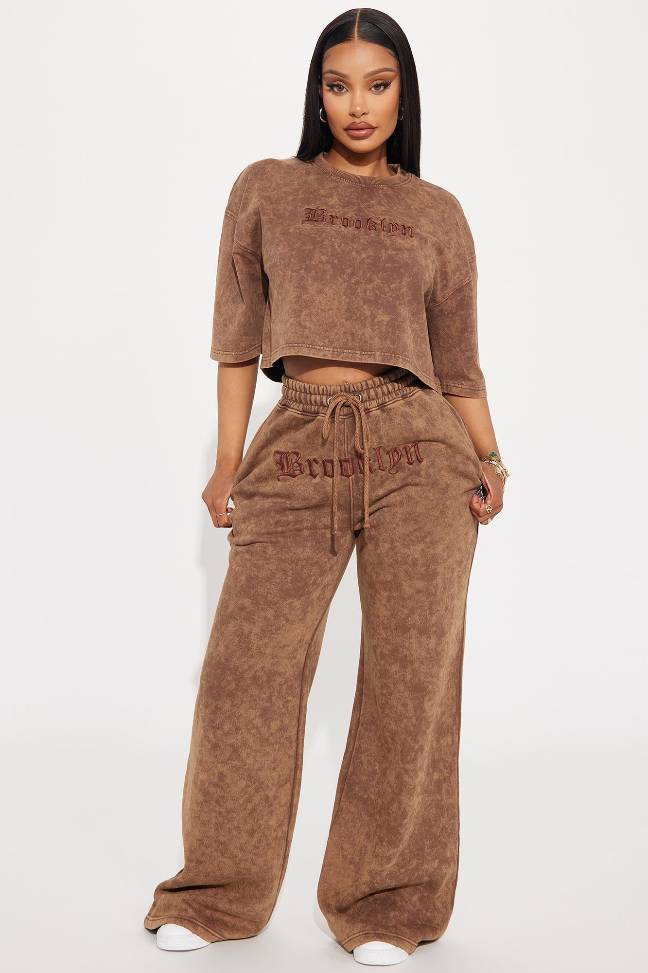 The Brooklyn Way Washed Tee - Brown Combo