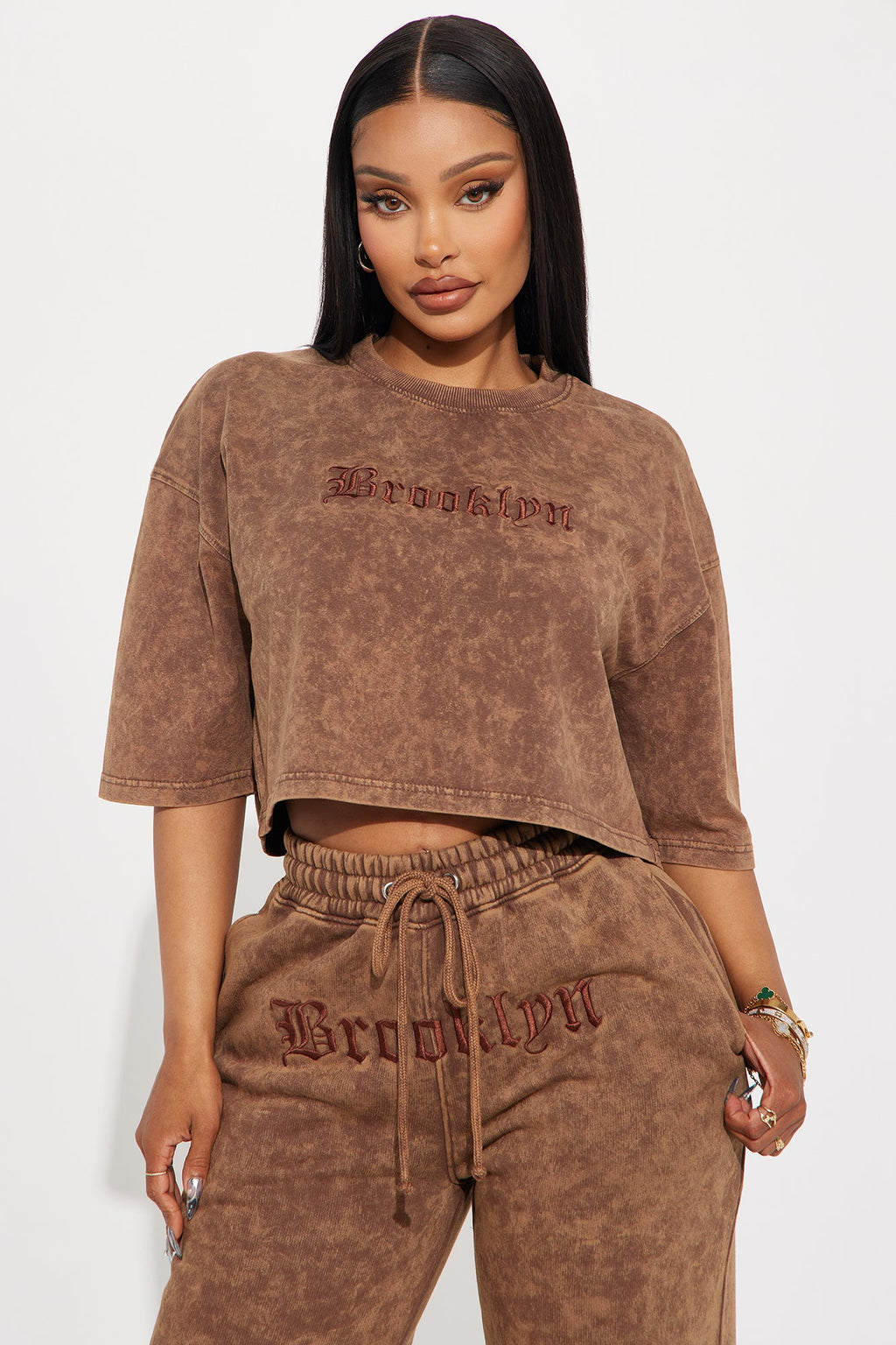 The Brooklyn Way Washed Tee - Brown Combo