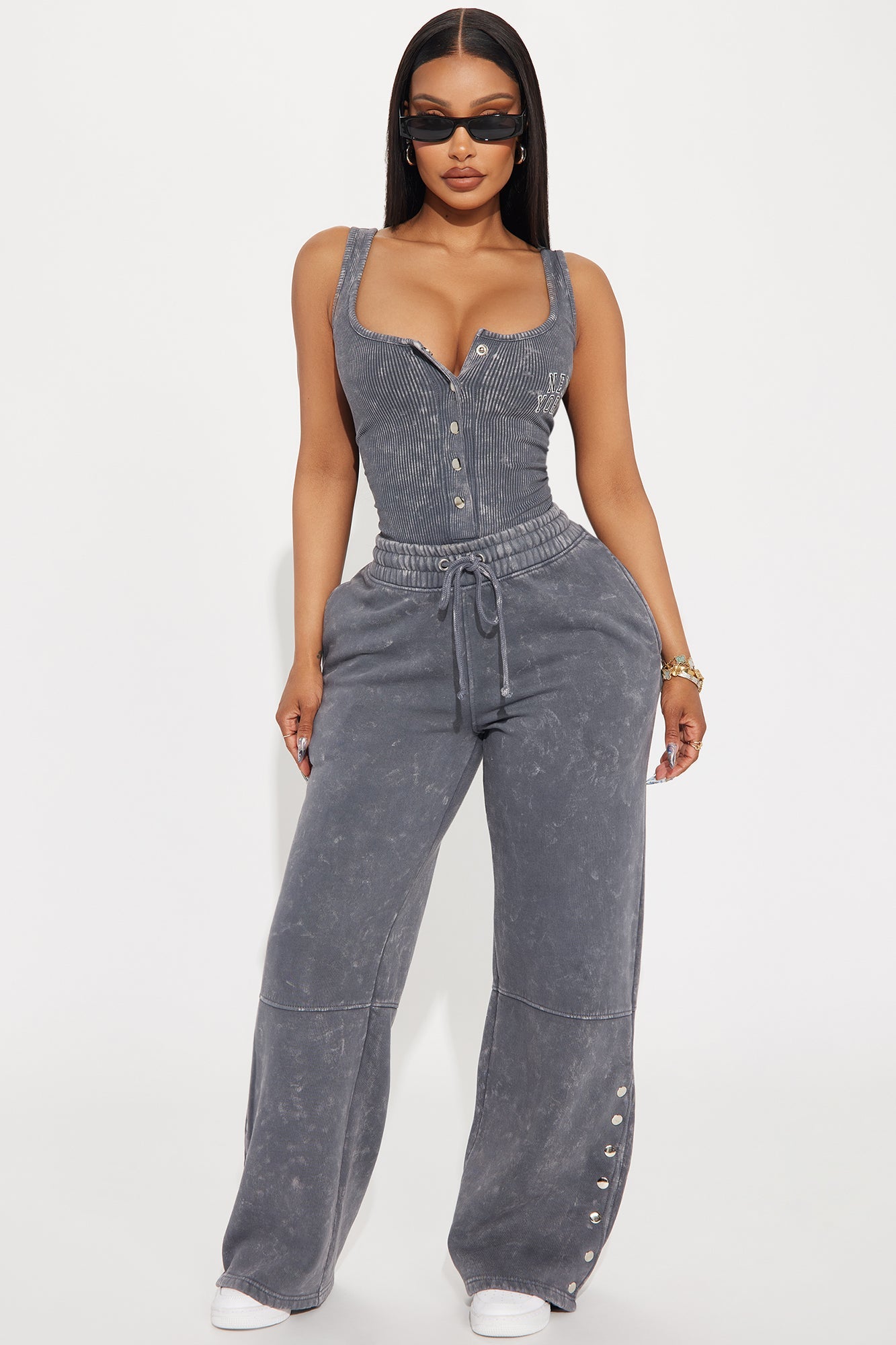 New York Washed Sweatpant - Charcoal