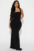 Sydney Low Back Maxi Dress - Black
