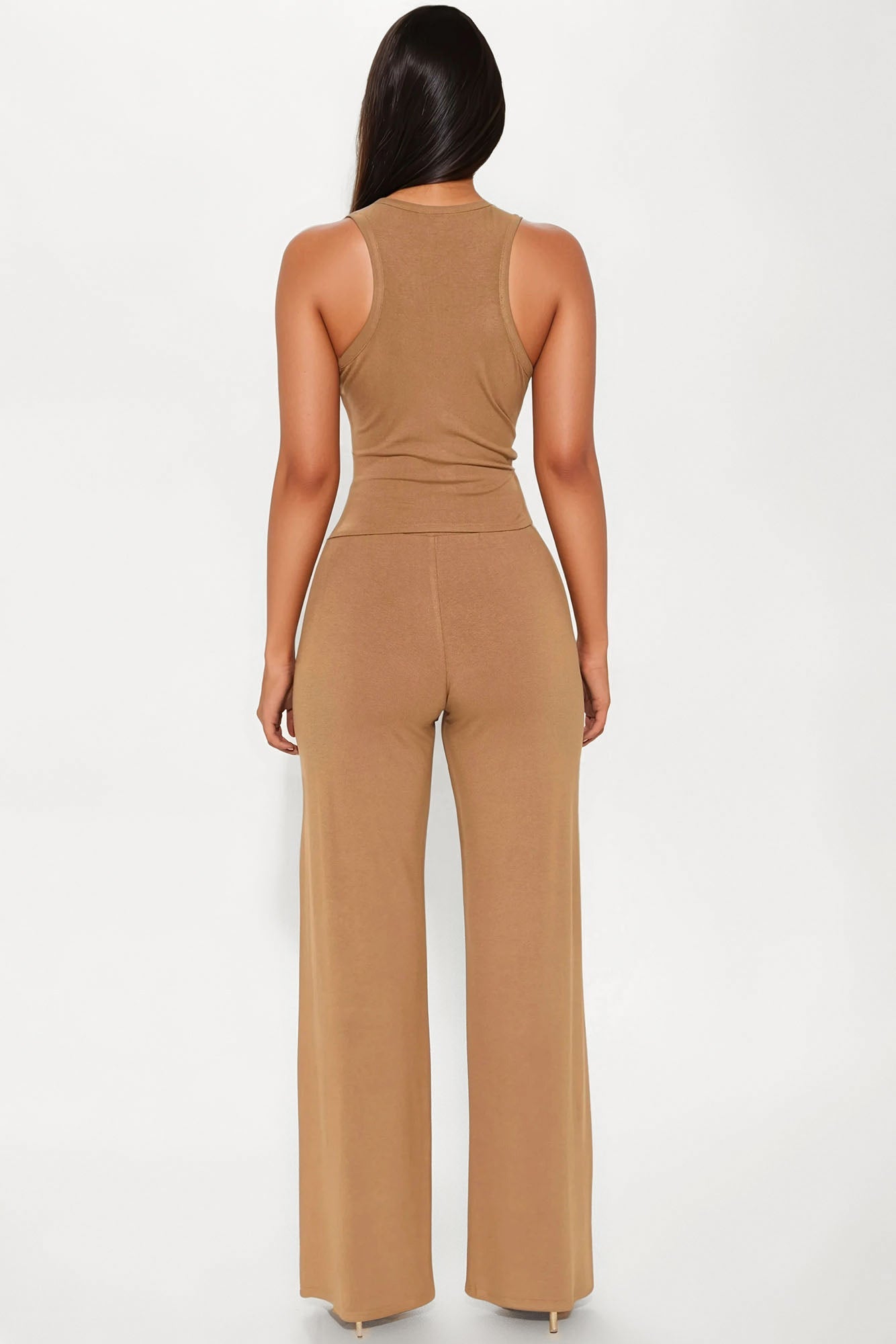 Mya Wide Leg Pant Set - Mocha