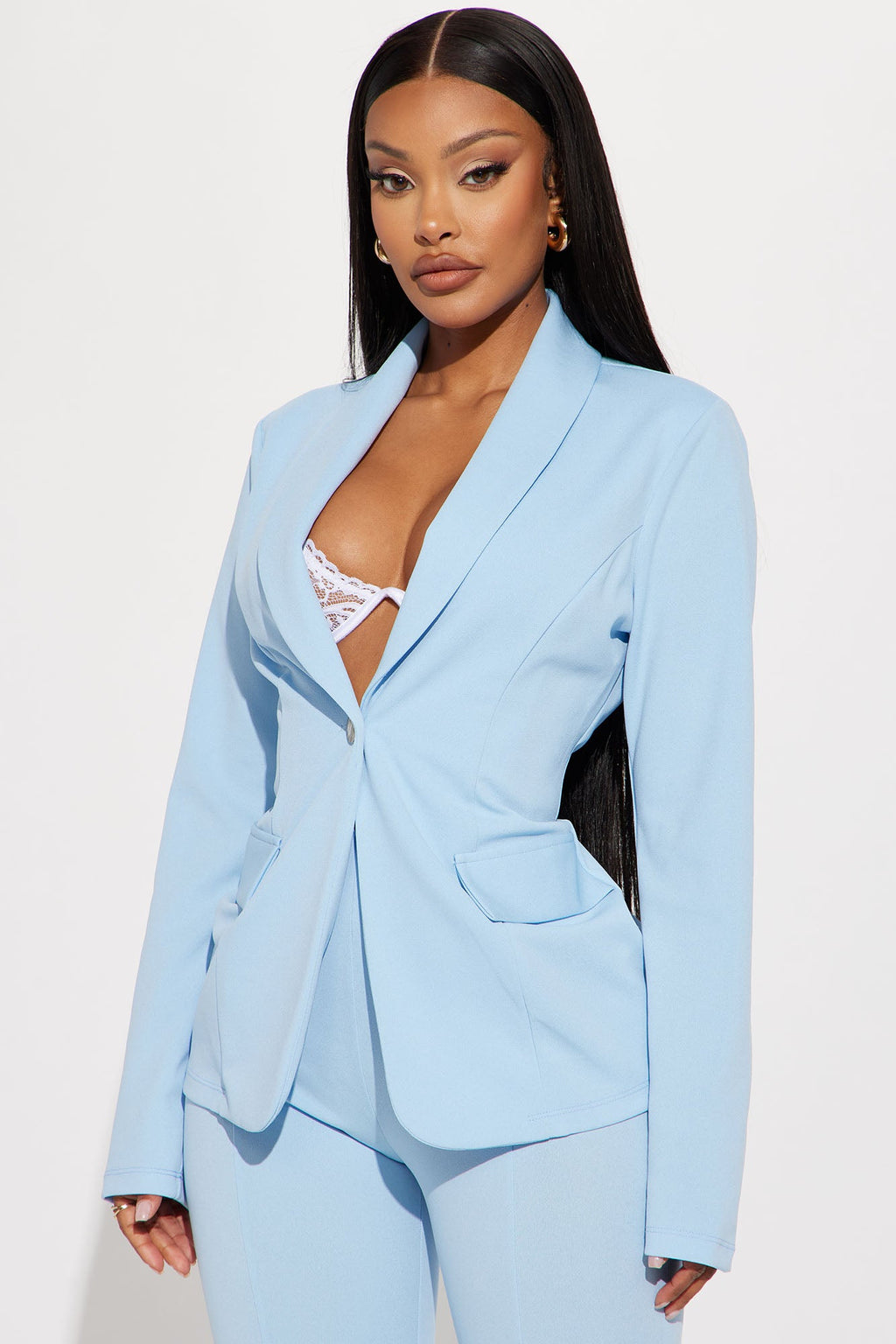 Head Of The Table Pant Suit - Light Blue