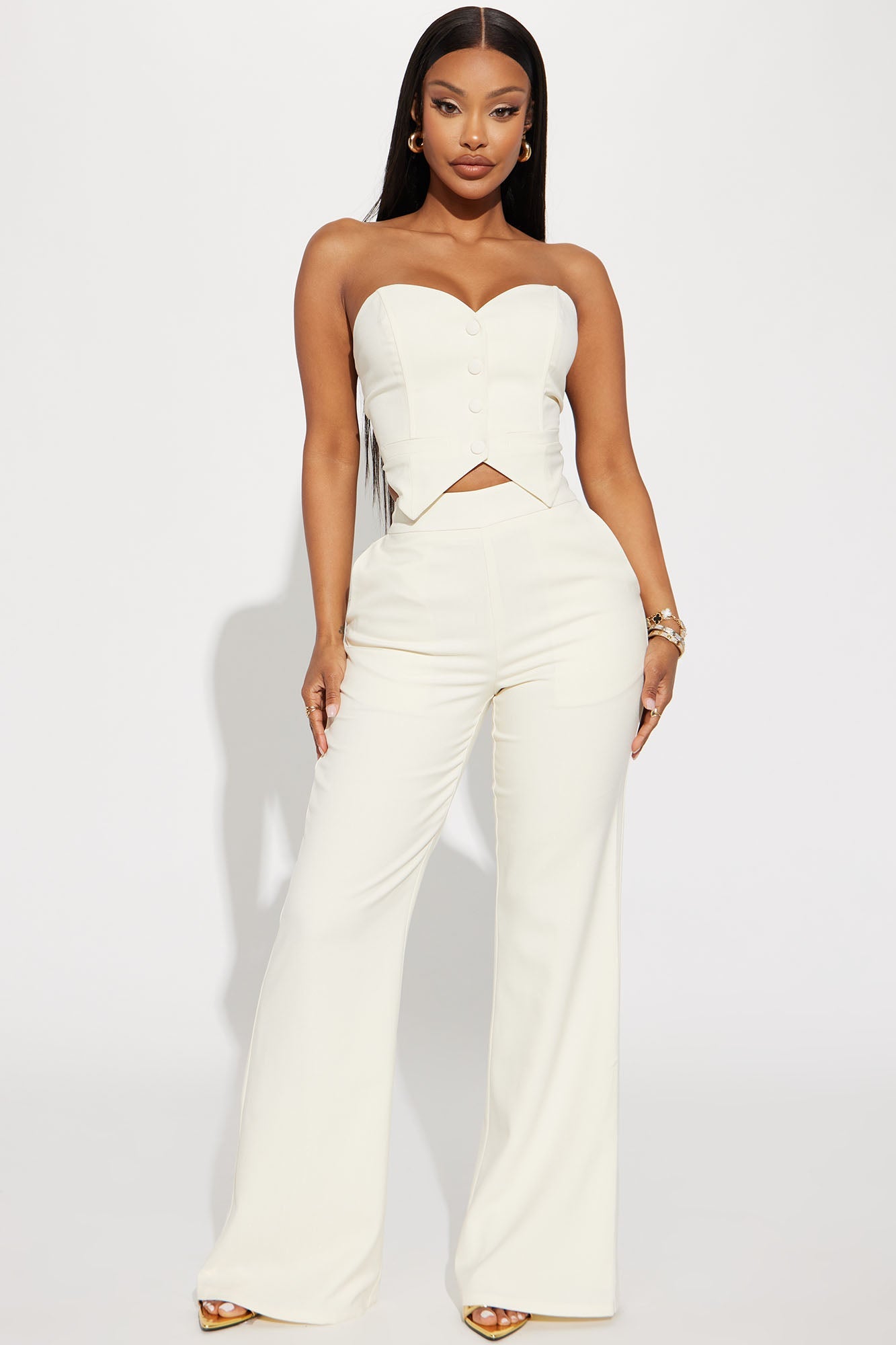 Amelia Two Piece Pant Suit - Cream