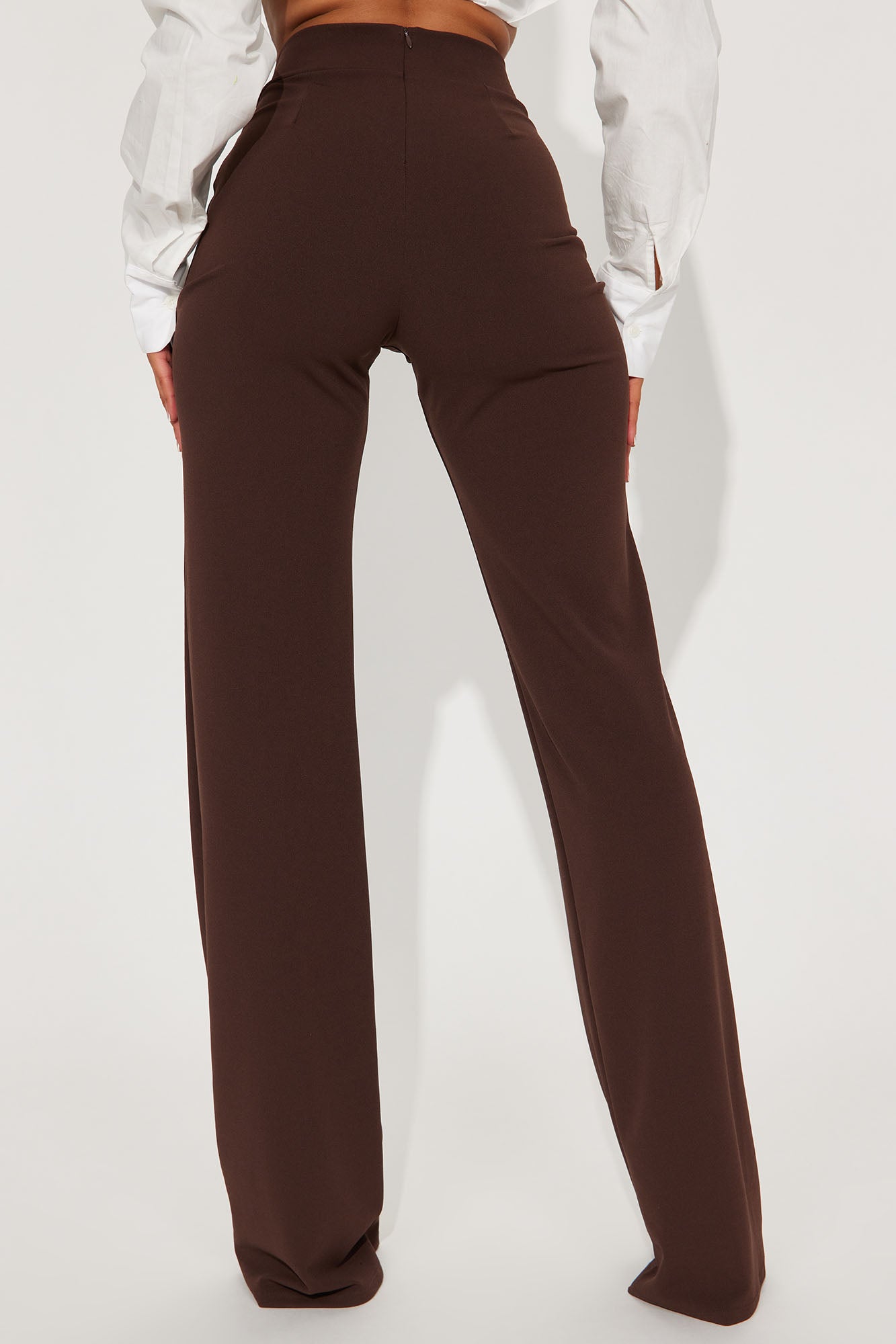 Tall Call It Even Wide Leg Dress Pants - Chocolate