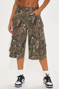 Scoping It Out Camo Stretch Denim Jorts - Camouflage