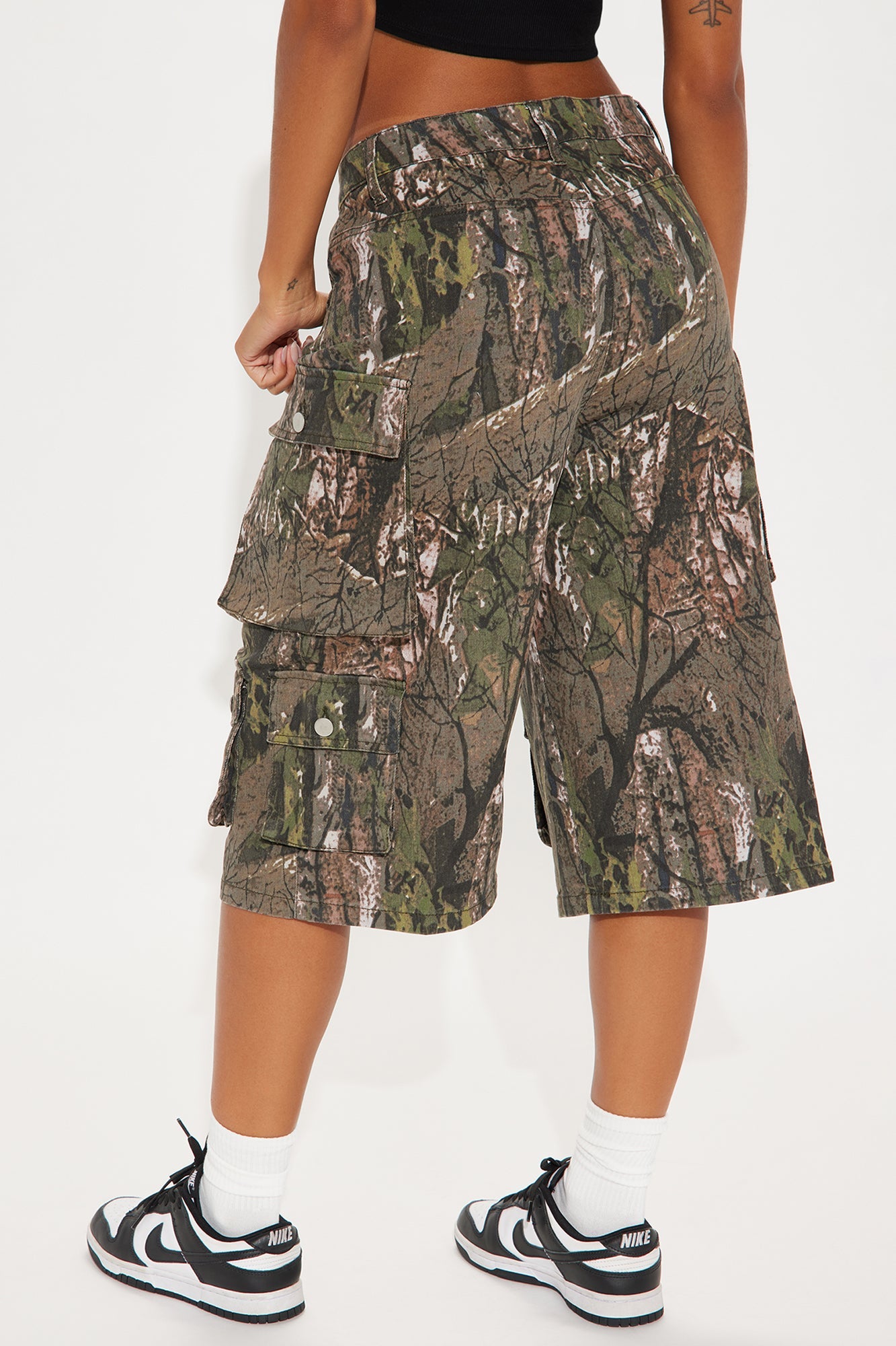 Scoping It Out Camo Stretch Denim Jorts - Camouflage