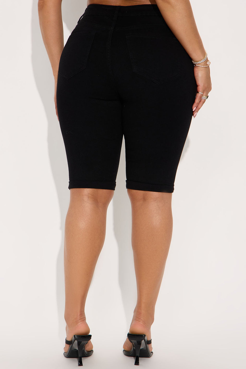 Next Time Around Denim Bermuda Shorts - Black