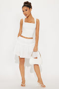 Nivea Textured Mini Skirt - White