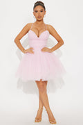 Dream Come True Tulle Mini Dress - Pink