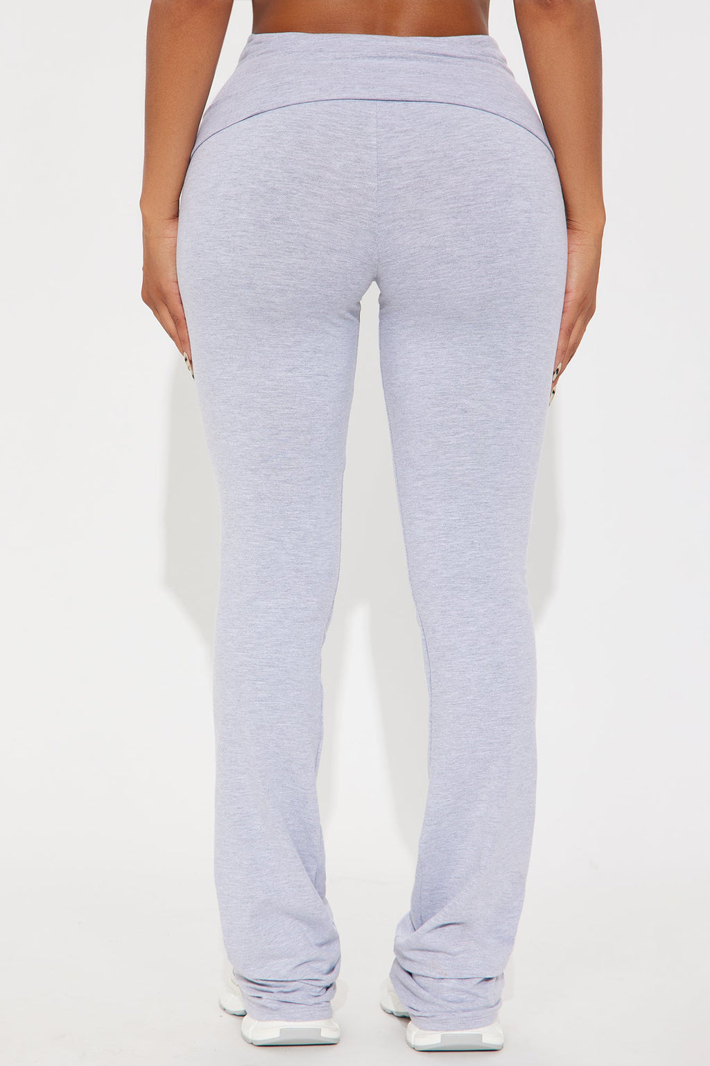 Tall Adriana Foldover Flare Pant - Heather Grey