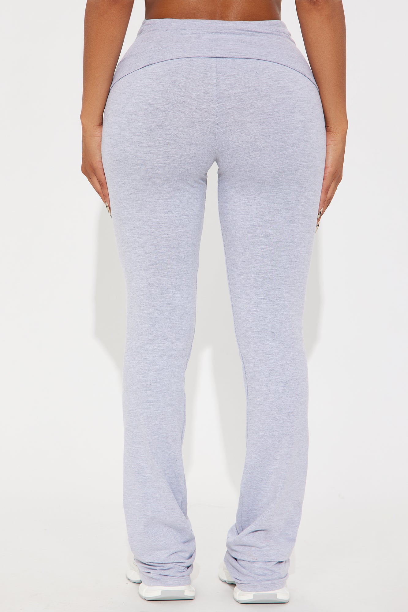 Tall Adriana Foldover Flare Pant - Heather Grey