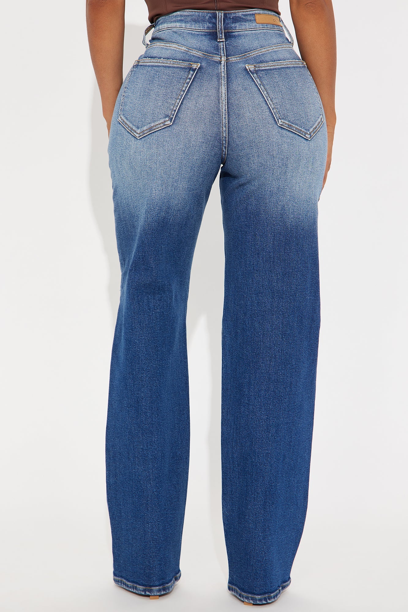 Simply Iconic Crossover Straight Leg Jeans - Dark Wash