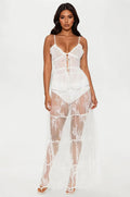 Falling For You Mid Rise Sheer Lace Maxi Skirt - White