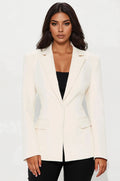 Hailey Hourglass Fitted Blazer - Cream