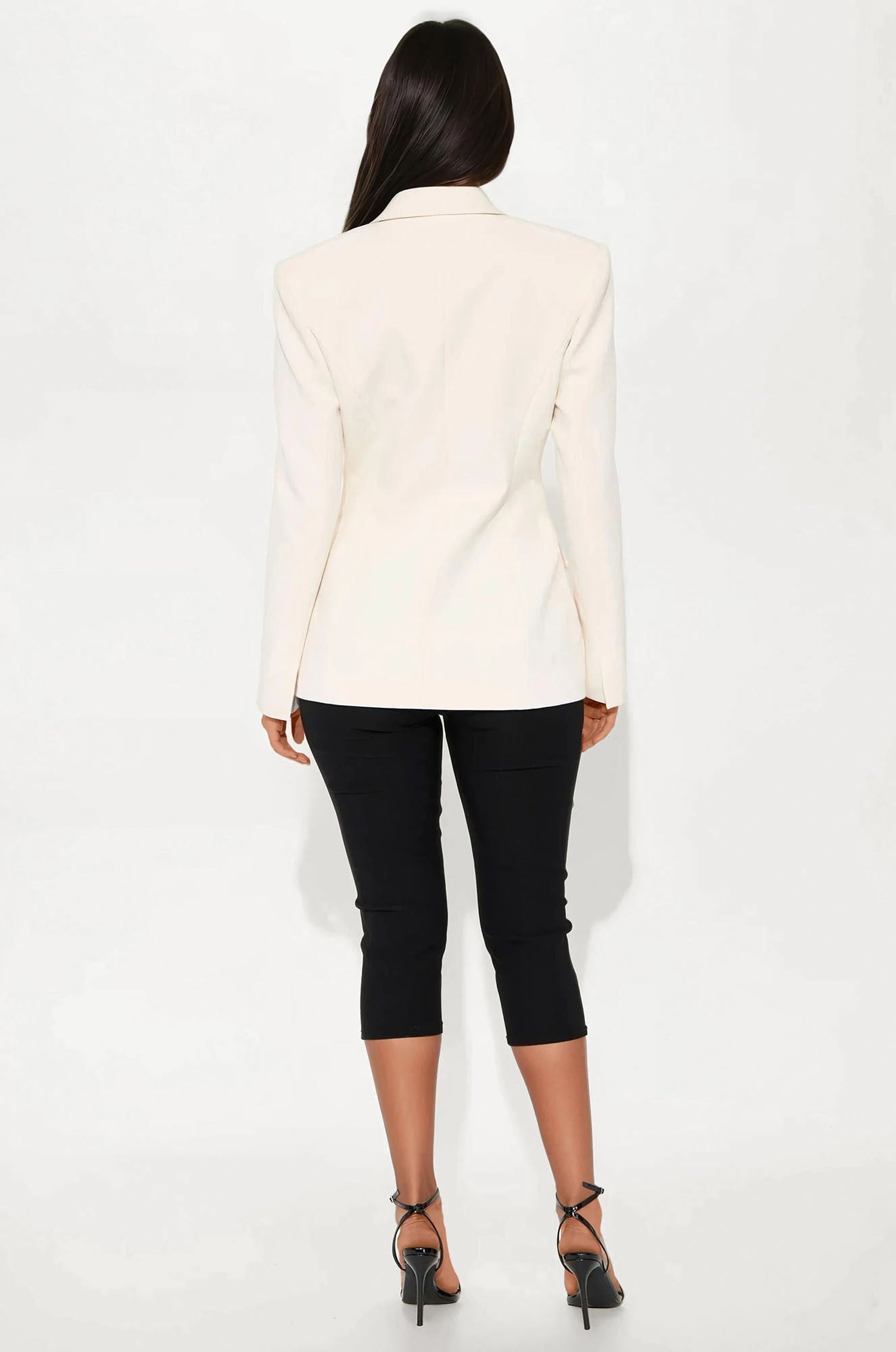 Hailey Hourglass Fitted Blazer - Cream