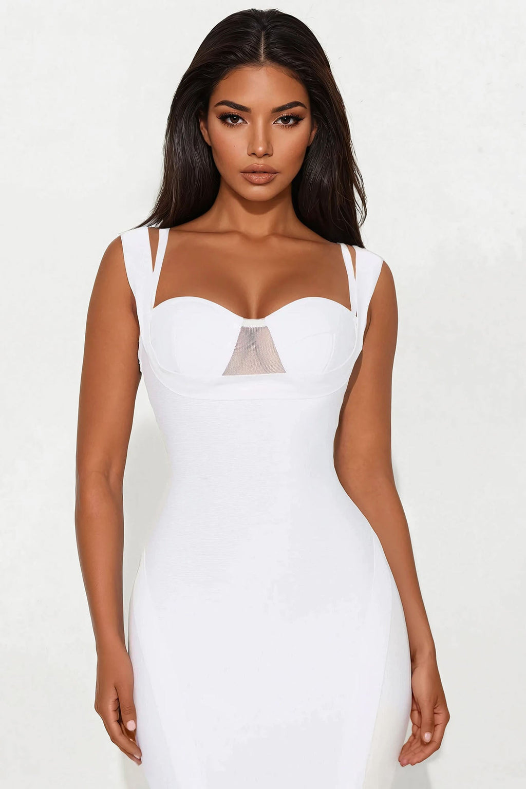 Josephina Bandage Midi Dress - White