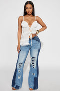 Free Style Low Rise Flare Jeans - Medium Wash