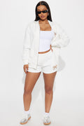 Wellness Club Bow Mini Shorts - Ivory
