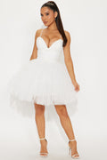 Dream Come True Tulle Mini Dress - Off White