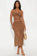 Anaisha Lace Maxi Skirt Set - Mocha