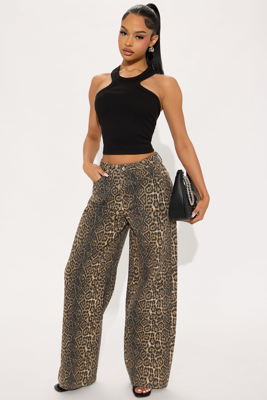 Sweet Darling Leopard Pant - Brown/combo