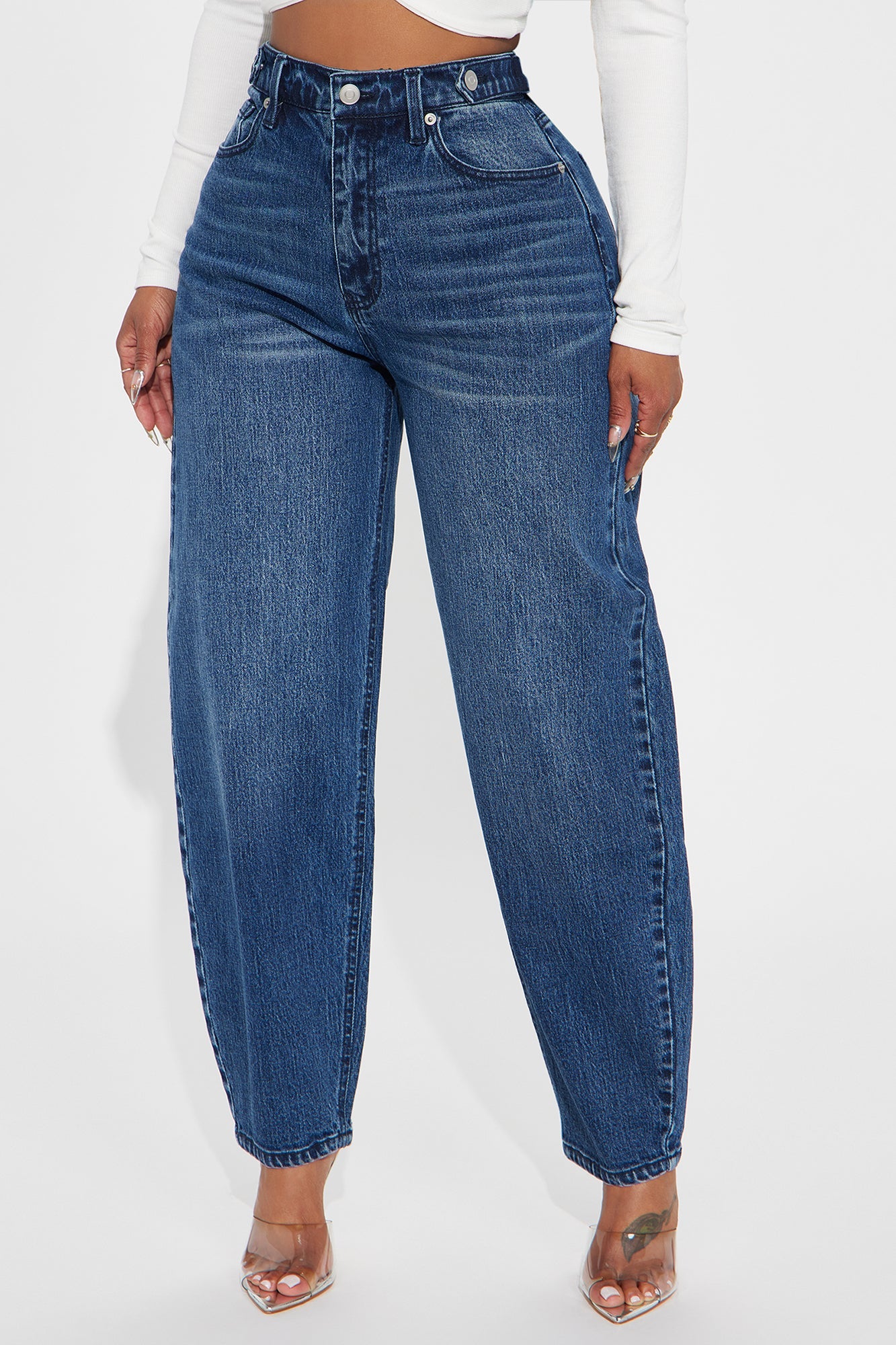 For The Record Stretch Taper Leg Jeans - Dark Wash