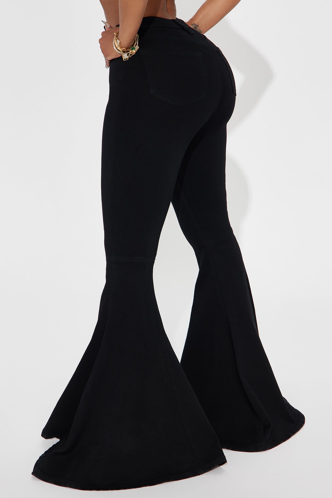 Astria Stretch Extreme Flare Jeans - Black Wash