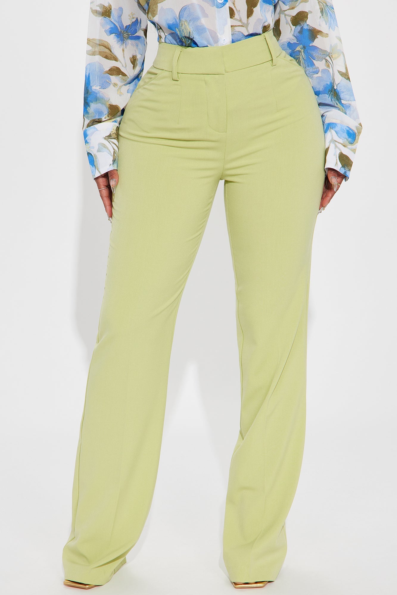 Tasha Dressy High Rise Pants - Sage