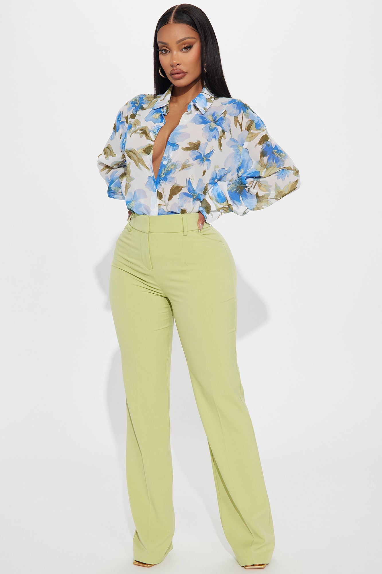 Tasha Dressy High Rise Pants - Sage