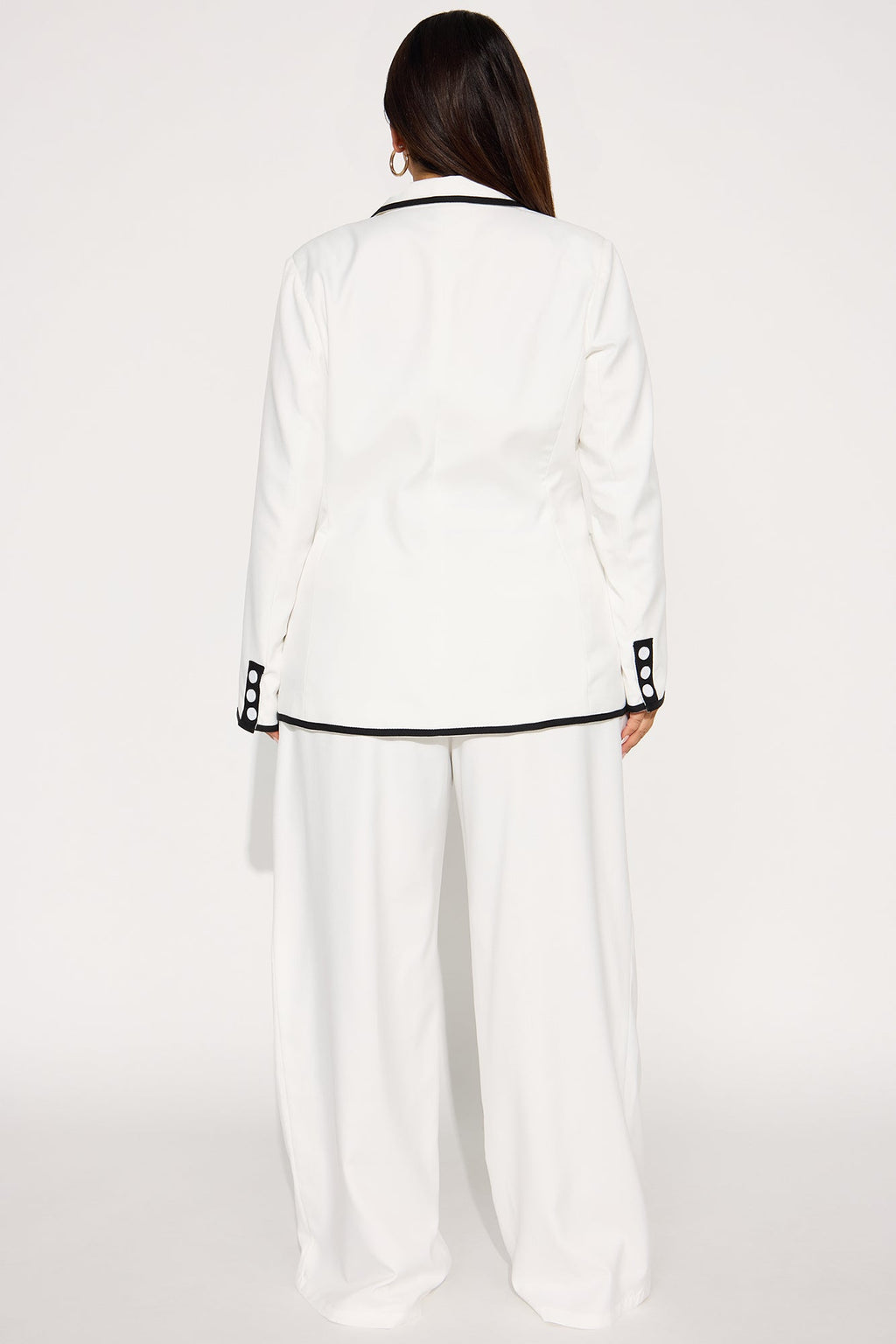 French Affair Blazer Pant Set - White/Black