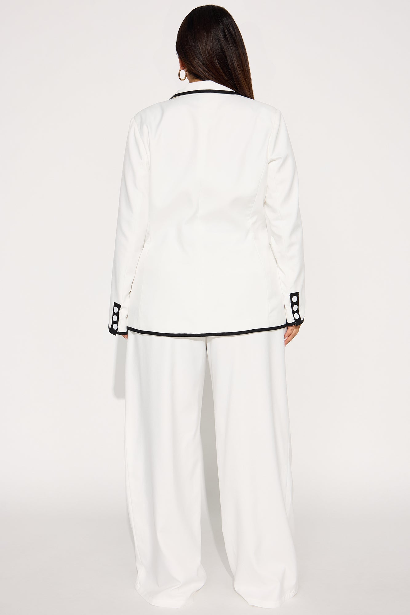 French Affair Blazer Pant Set - White/Black
