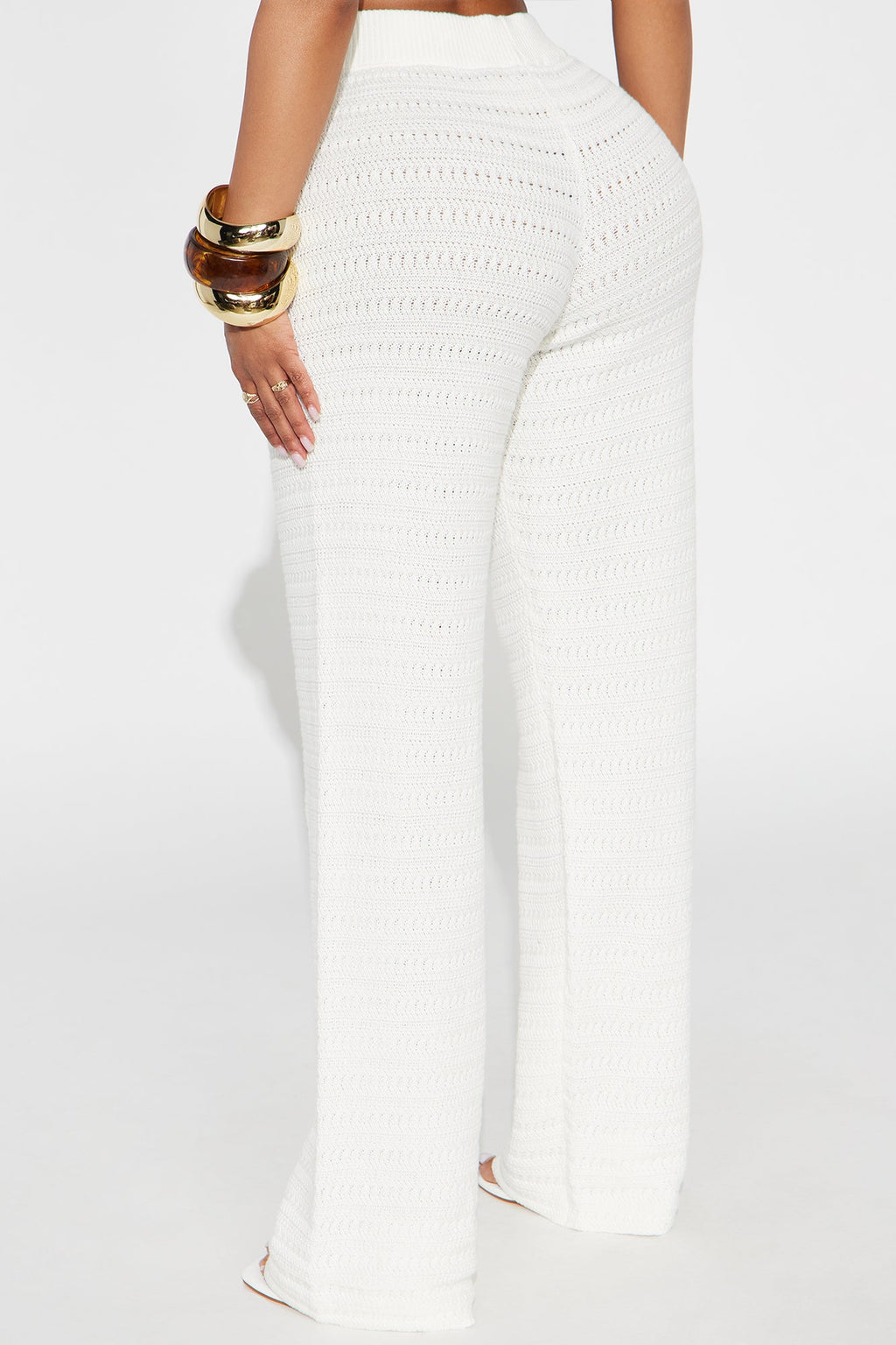 Live In Style Crochet Straight Leg Pant - White