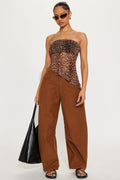 Can You Believe Twill Wide Leg Barrel Pant - Mocha
