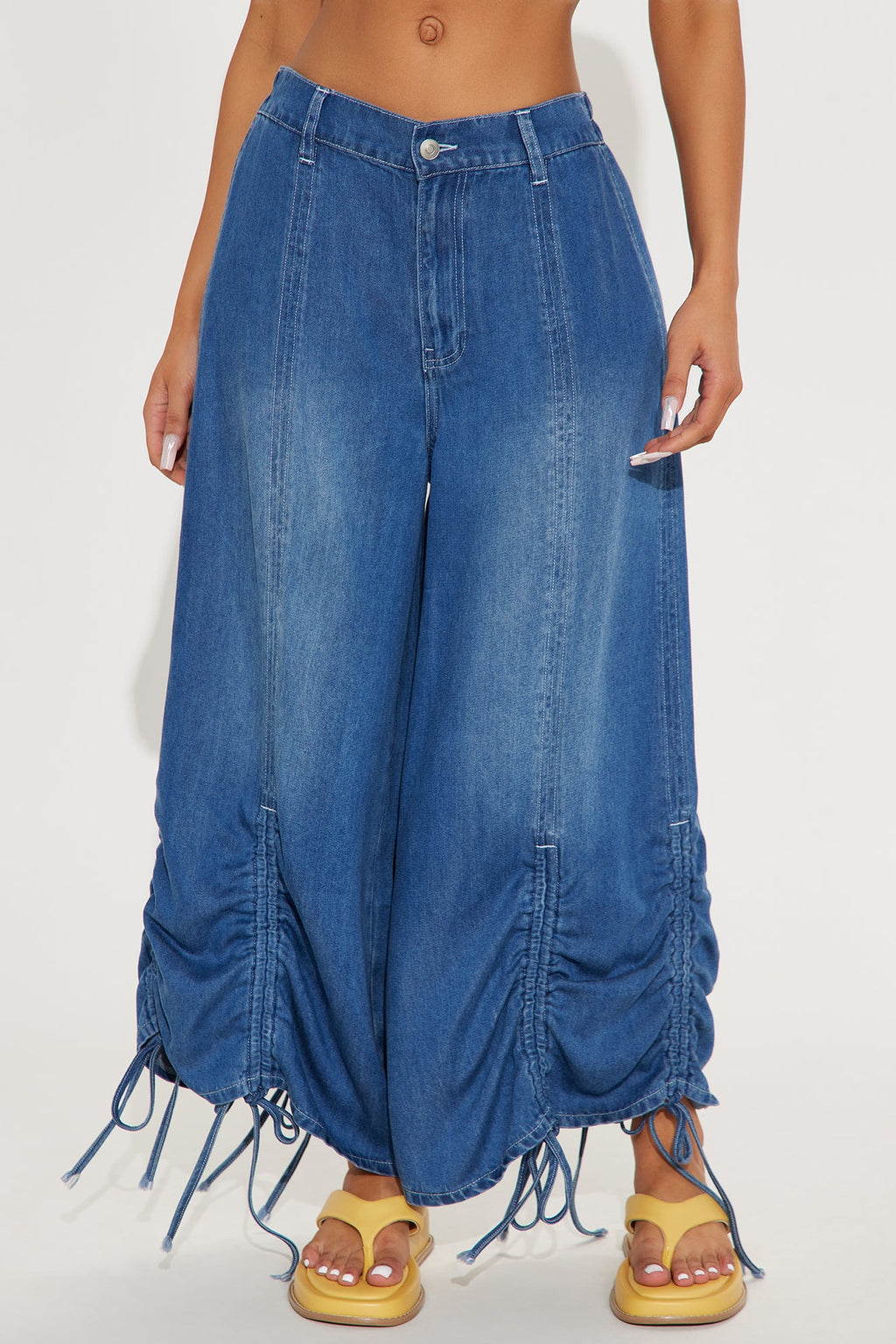 Cabo Drapey Cinch Cropped Jeans - Dark Wash