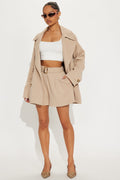 Matilda Double-Breasted Trench Coat - Tan