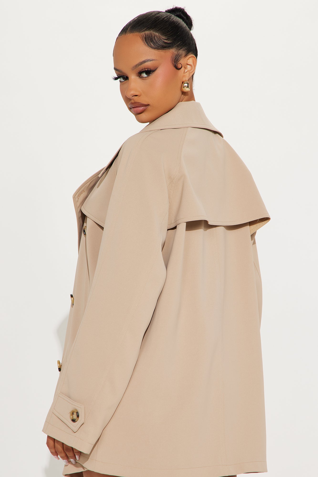 Matilda Double-Breasted Trench Coat - Tan