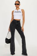 Tall Audrey Booty Lifting Stretch Flare Jeans - Acid Wash Black