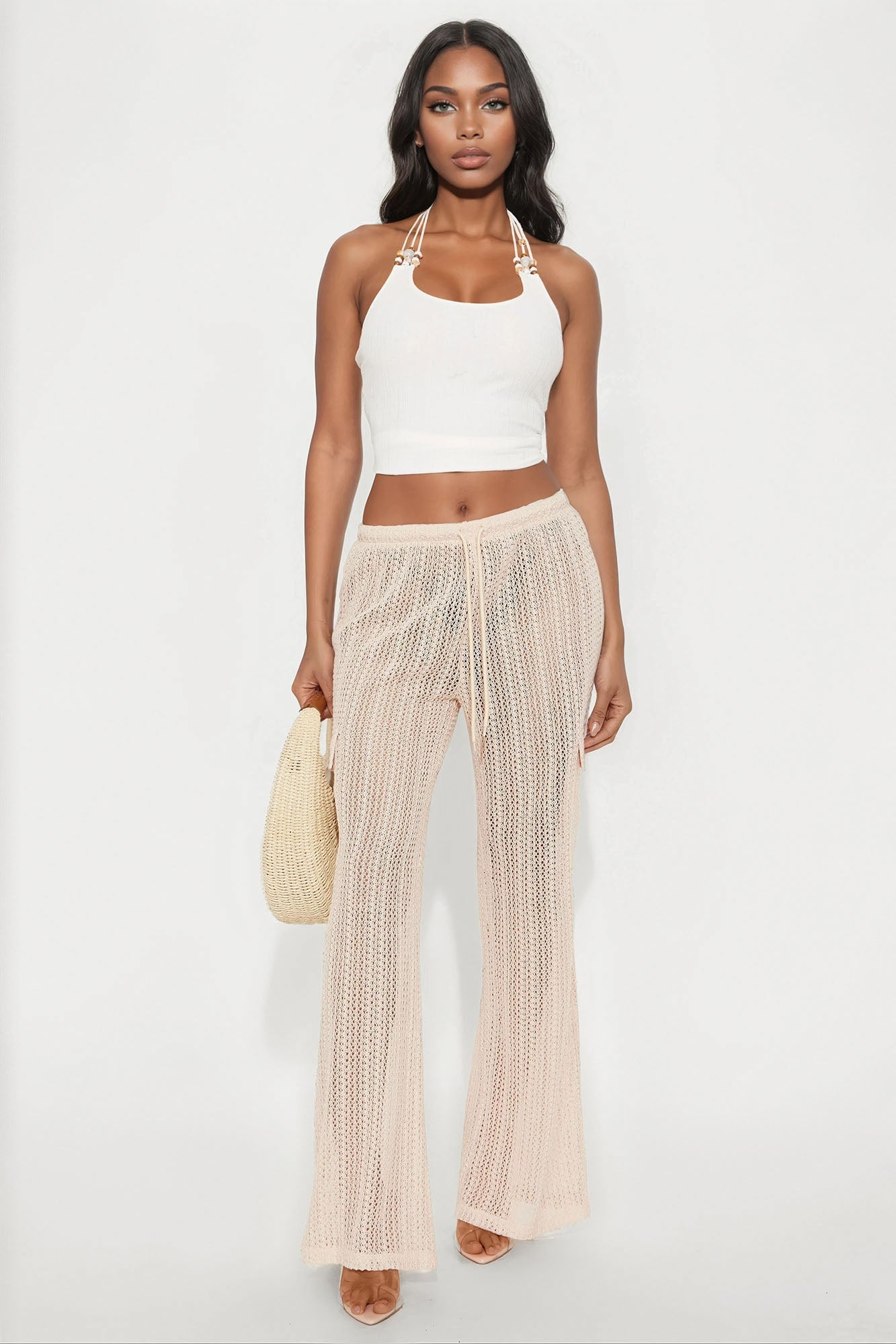 Fun Times Crochet Wide Leg Pant - Cream