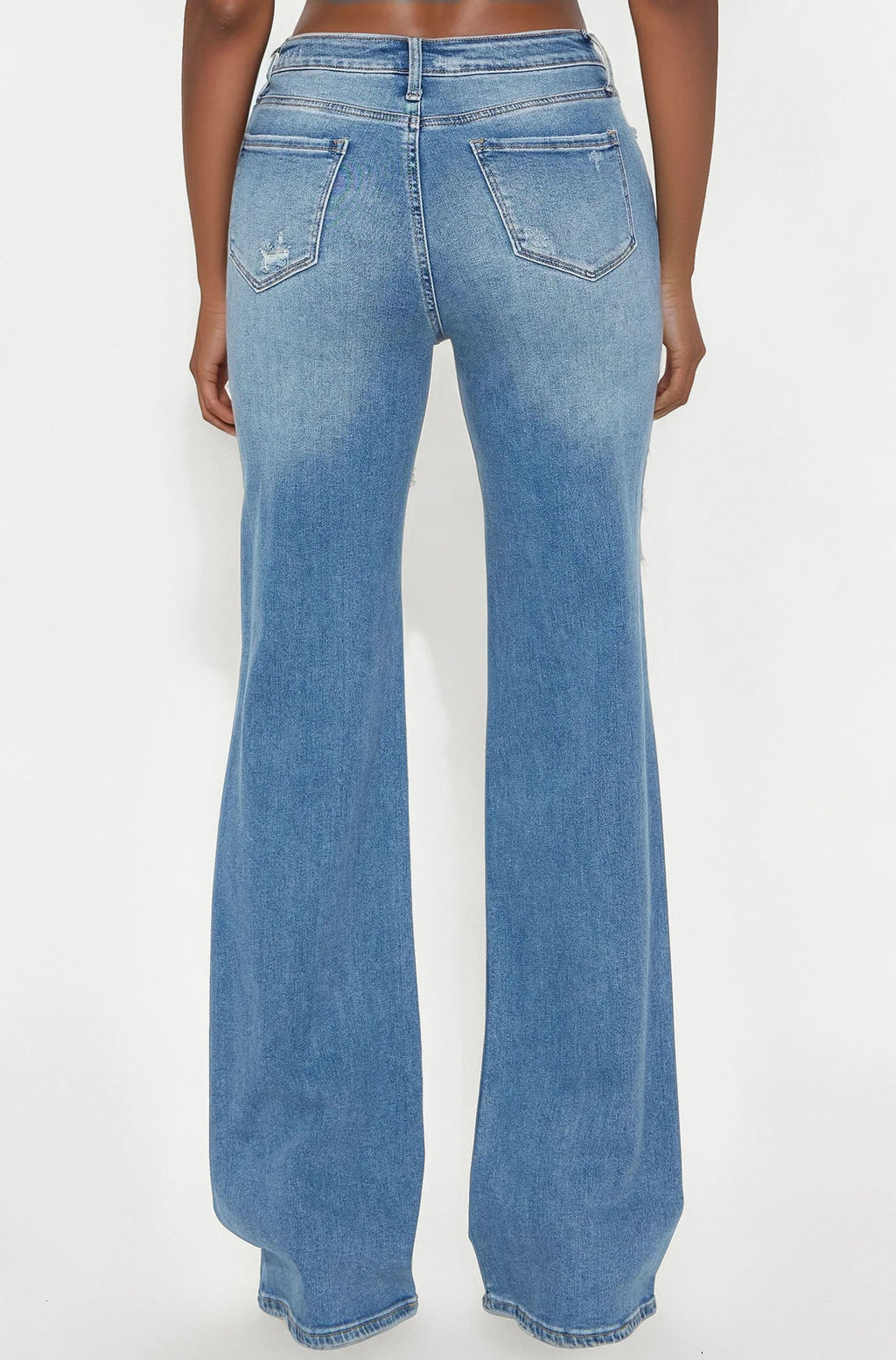 Tall Remi Ripped Stretch Baggy Jeans - Medium Wash